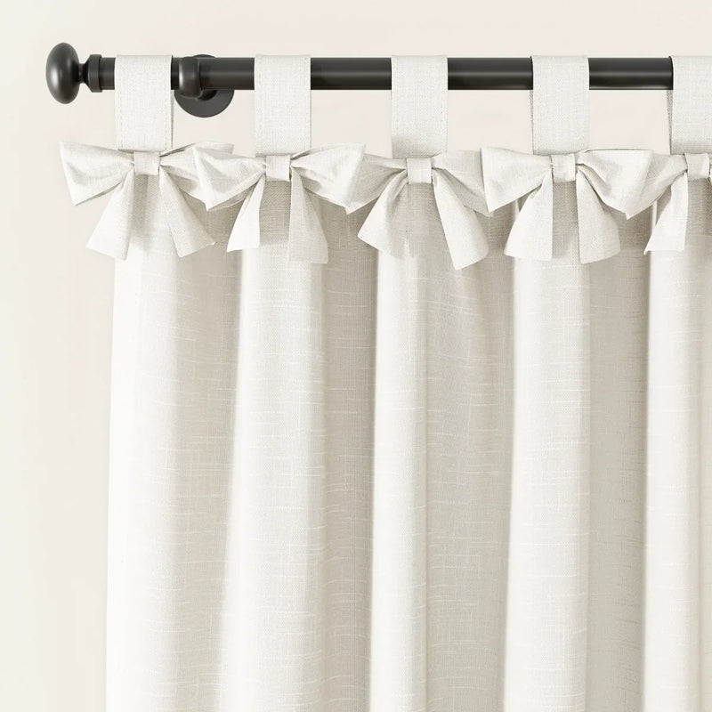 Jawara Textured Linen Cotton Tie Top Curtains