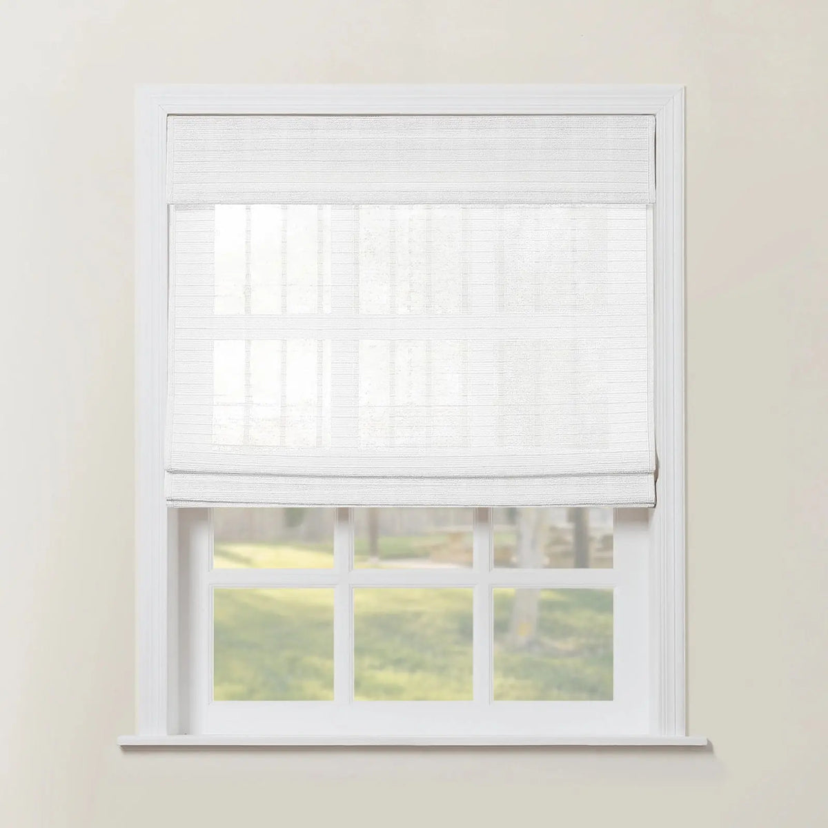 Rae Natural Ramie Flax Woven Wood Blinds - Series C