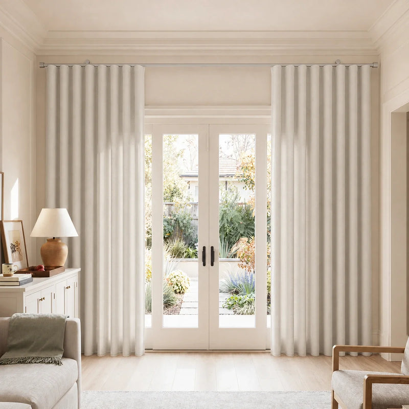 Birkin Velvet S-fold Curtains with Belt Hook - Cato Traverse Rod