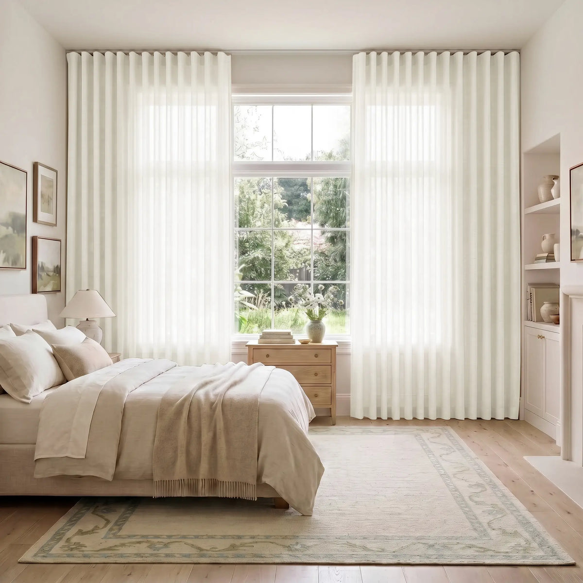 Liz Linen S-fold Curtain with Belt Hook - Leo Track