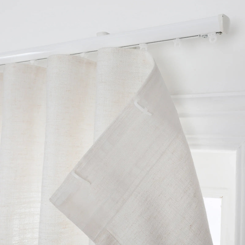 Liz Linen S-fold Curtain with Belt Hook - Leo Track