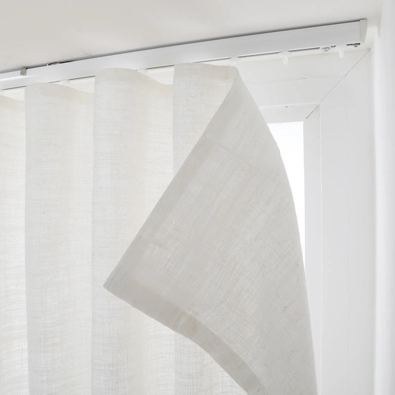 Liz Linen S-fold Curtain with Belt Hook - Leo Track