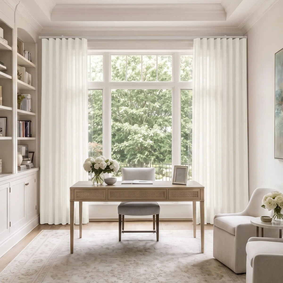 Liz Linen S-fold Curtain with Belt Hook - Leo Track
