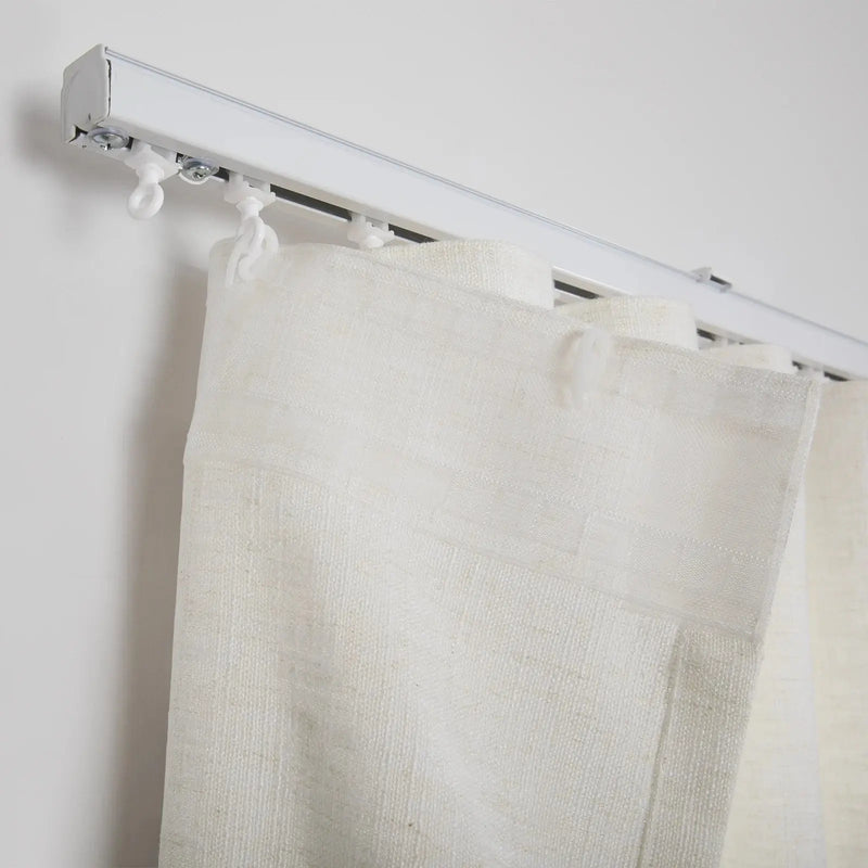 Liz Linen Ripple Fold Curtain with Belt Hook - Lora Track- -TWOPAGES