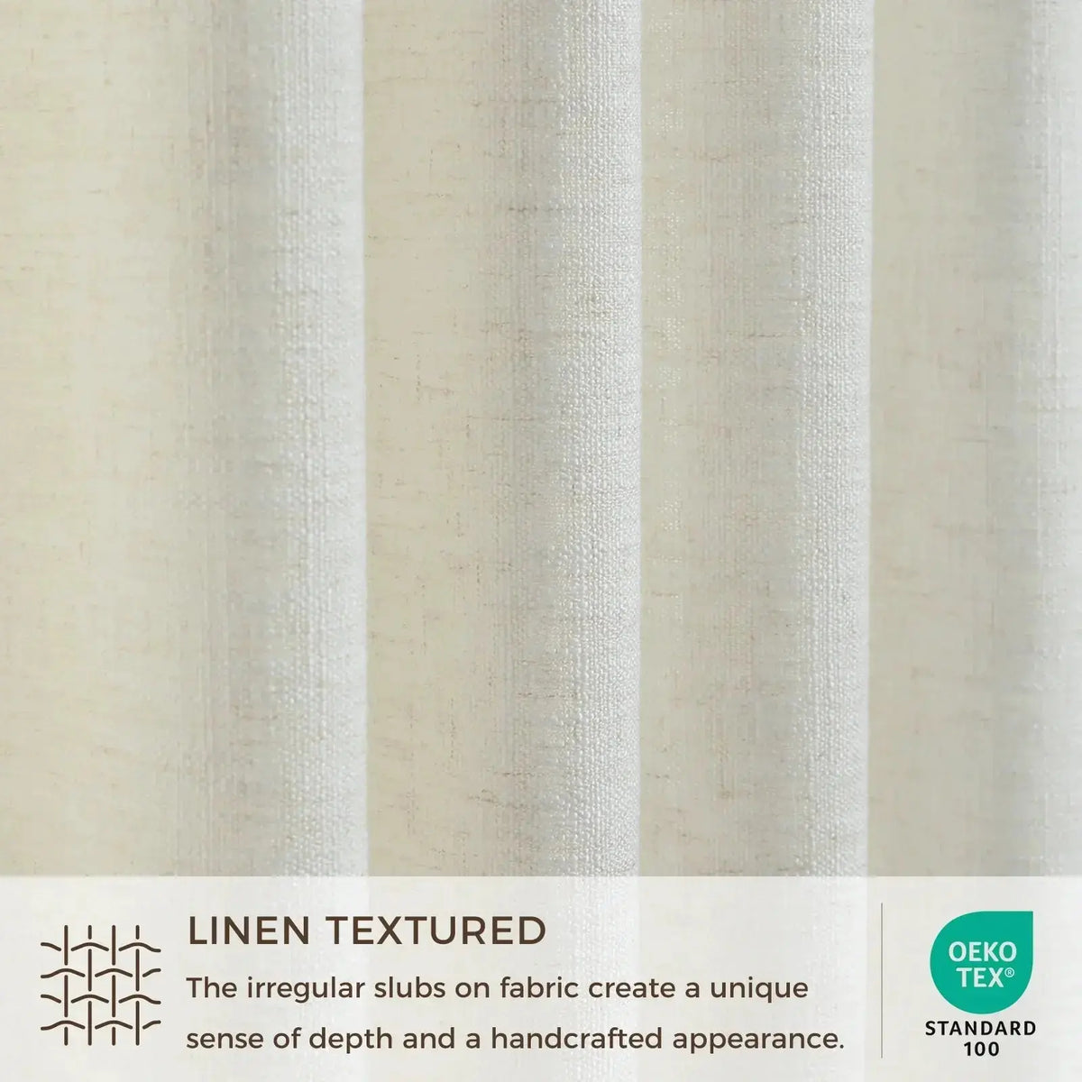 Liz Linen Ripple Fold Drapery with Wall Mount Traverse Rod- -TWOPAGES