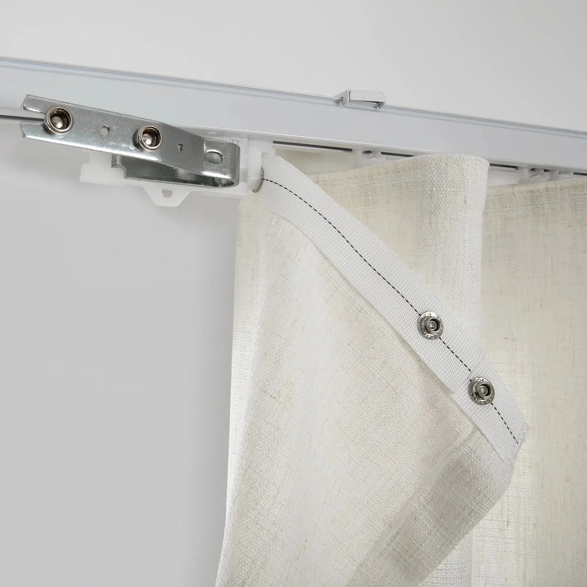 Liz Linen Ripple Fold Drapery with Snap Tape - Lora Track- -TWOPAGES