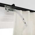 Liz Linen Ripple Fold Drapery with Snap Tape - Cato Traverse Rod- -TWOPAGES