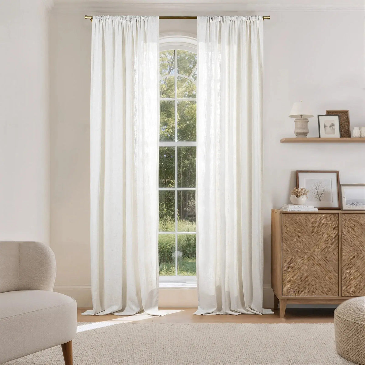 Liz Linen Soft Top Curtains