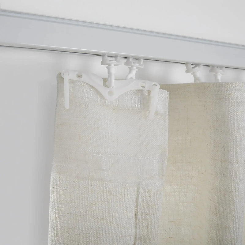 Liz Linen Ripple Fold Curtain with Belt Hook - Lora Track- -TWOPAGES