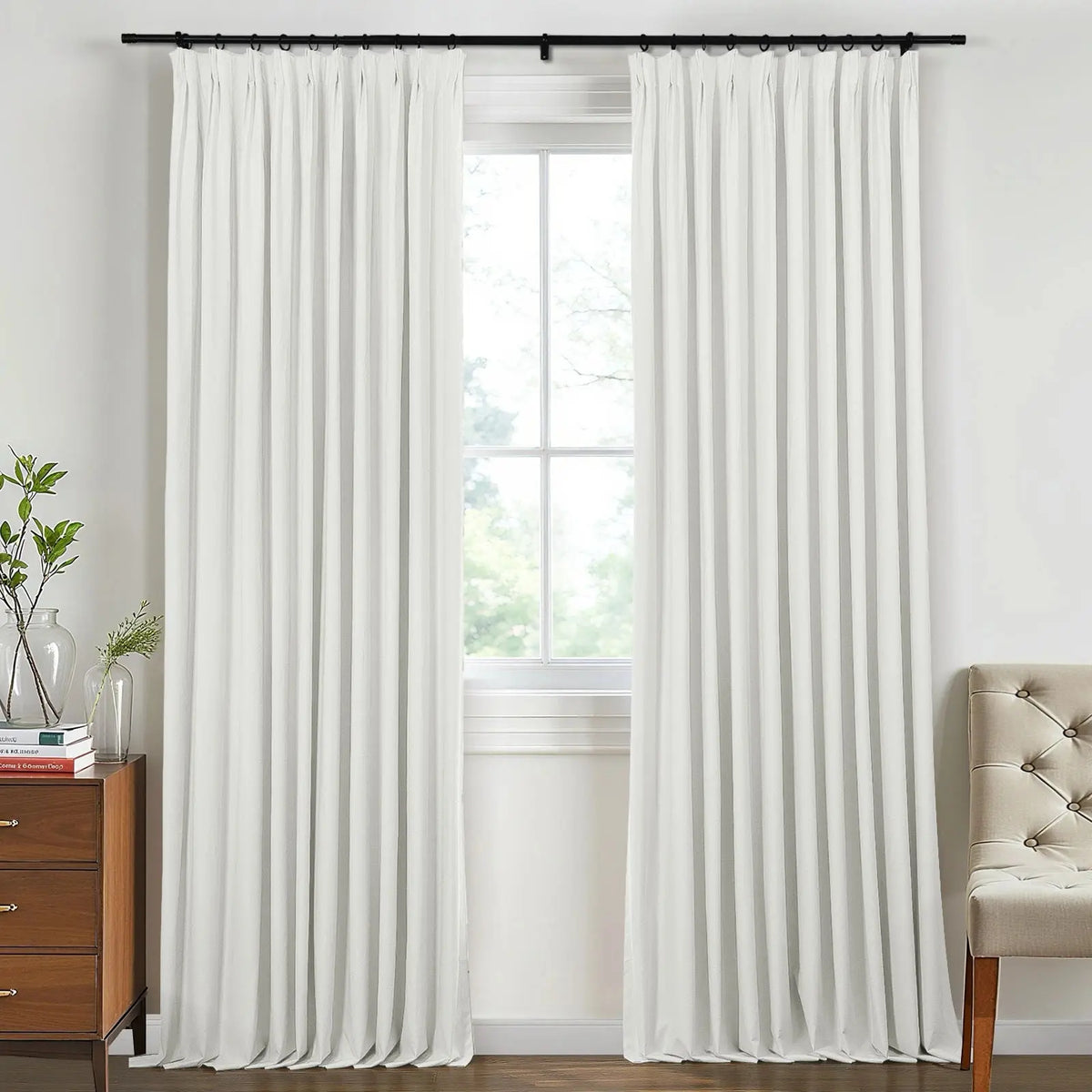 Lila Blockout Pleated Curtains