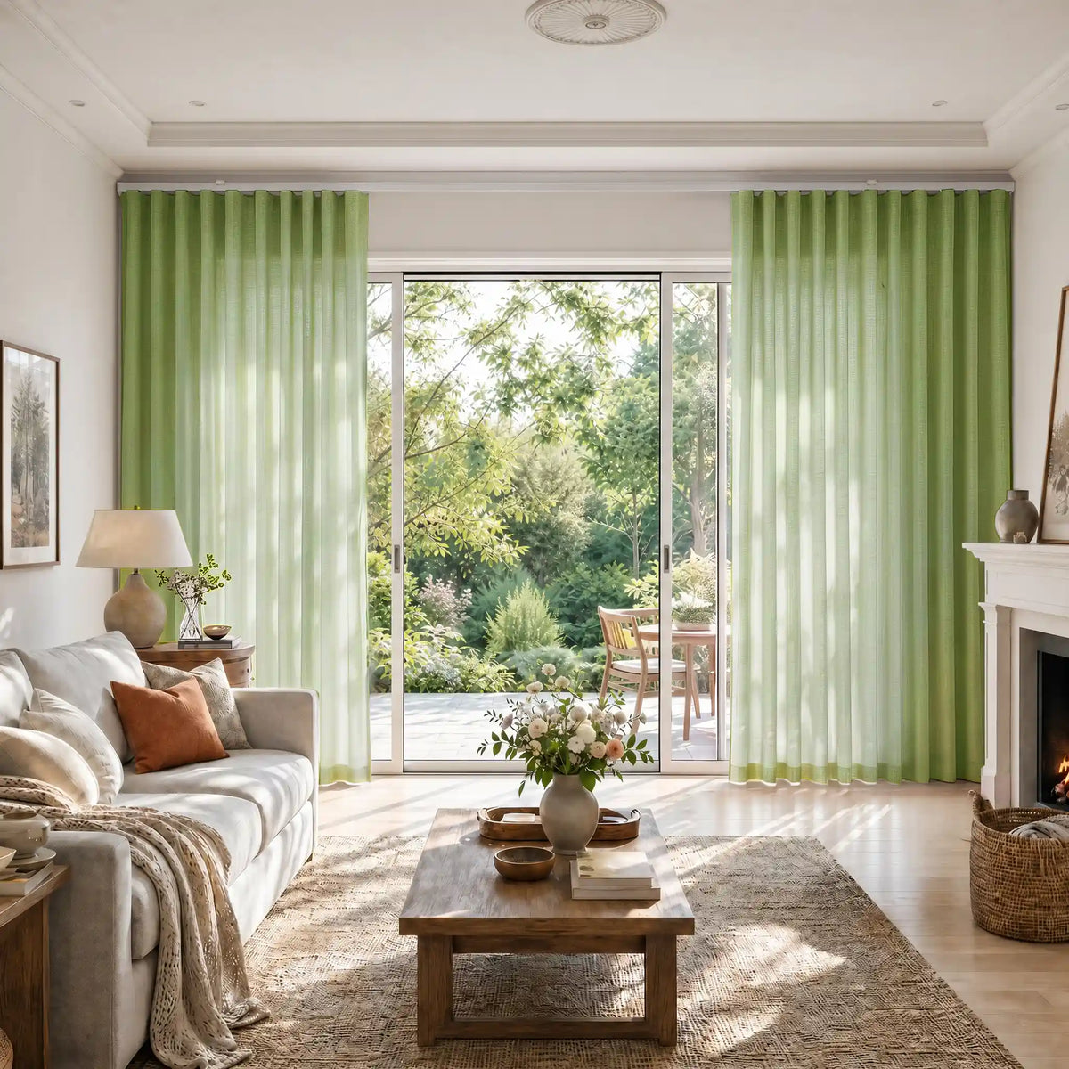 Liz Linen S-fold Curtains with Snap Tape - Lora Track