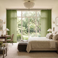 Liz Linen Ripple Fold Curtain with Belt Hook - Cato Traverse Rod- -TWOPAGES