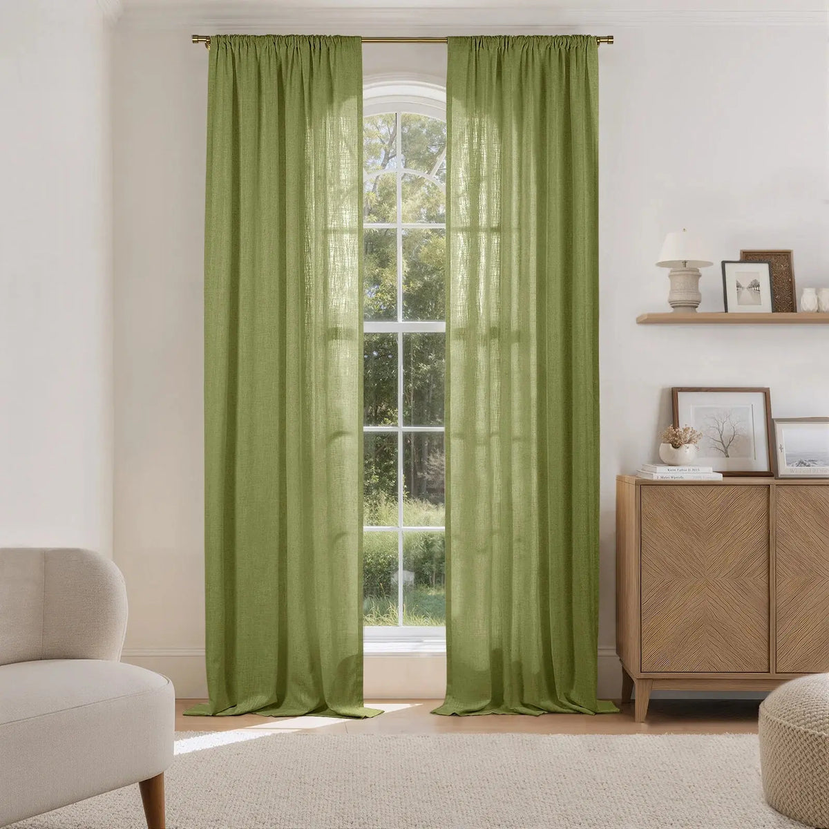 Liz Linen Soft Top Curtains