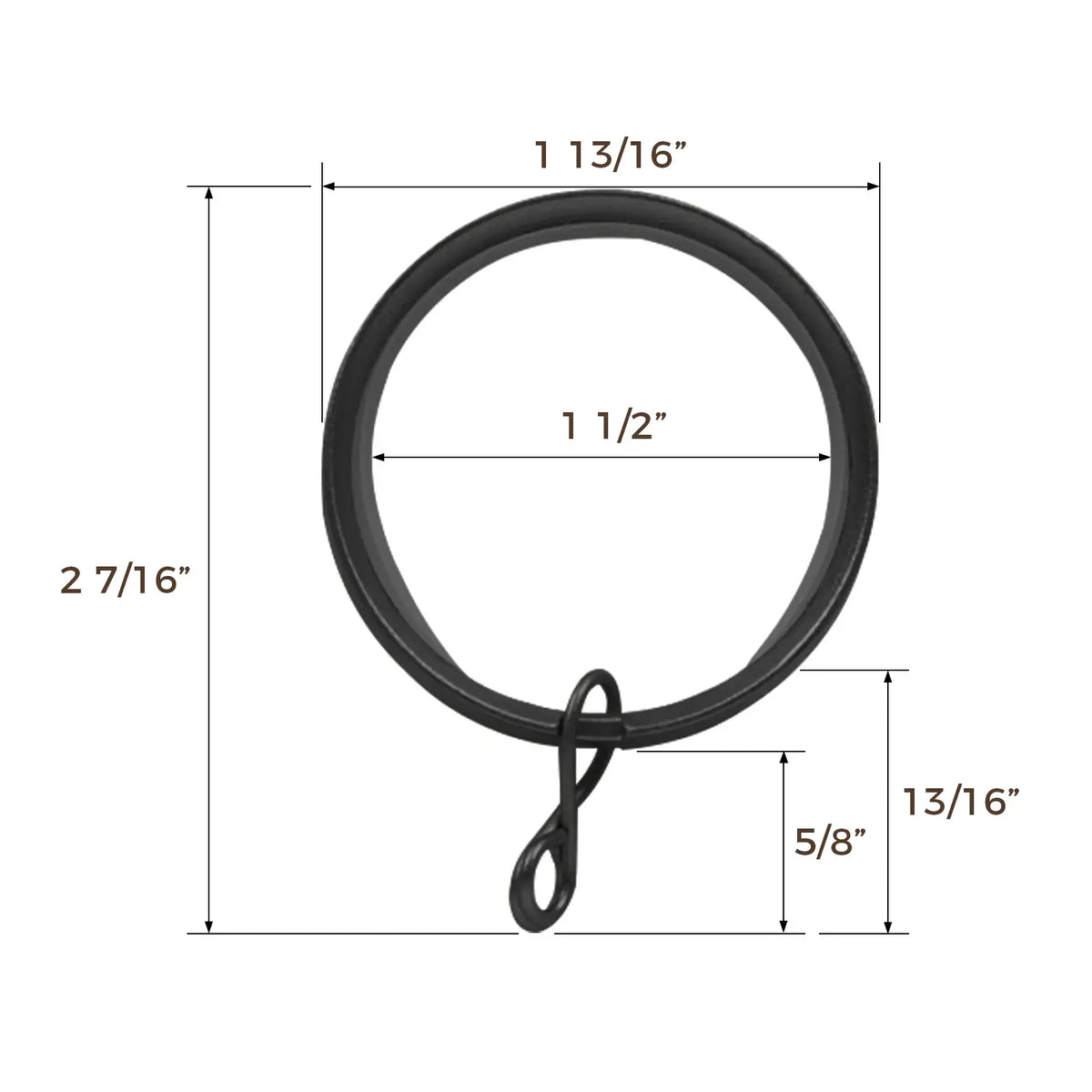 Jaylon Quiet-Glide Curtain Rings Eyelet (Pack of 12)