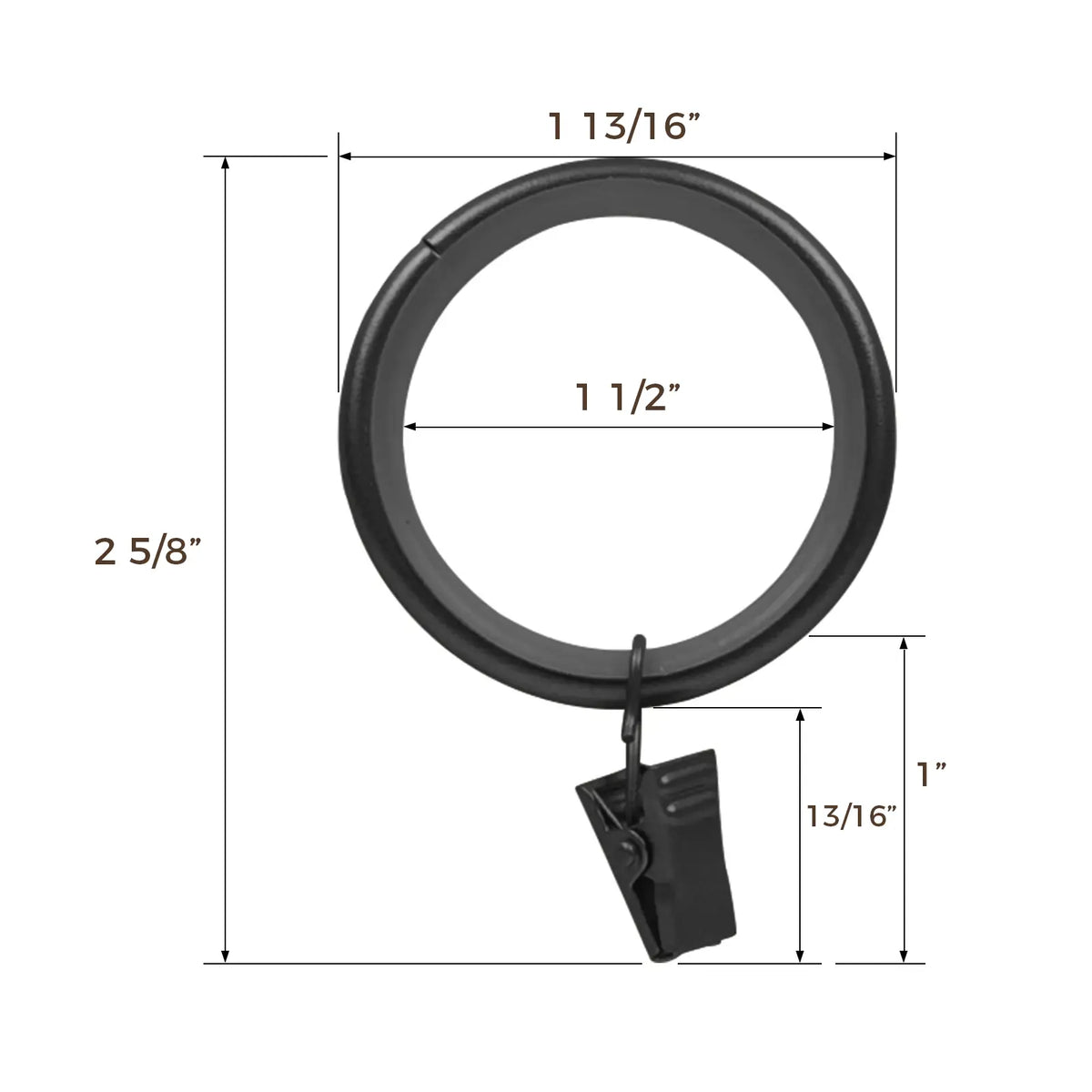 Jaylon Quiet-Glide Curtain Clip Rings (Pack of 12)