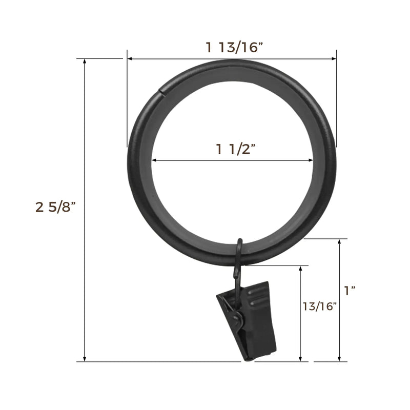 Jaylon Quiet-Glide Curtain Clip Rings (Pack of 12)