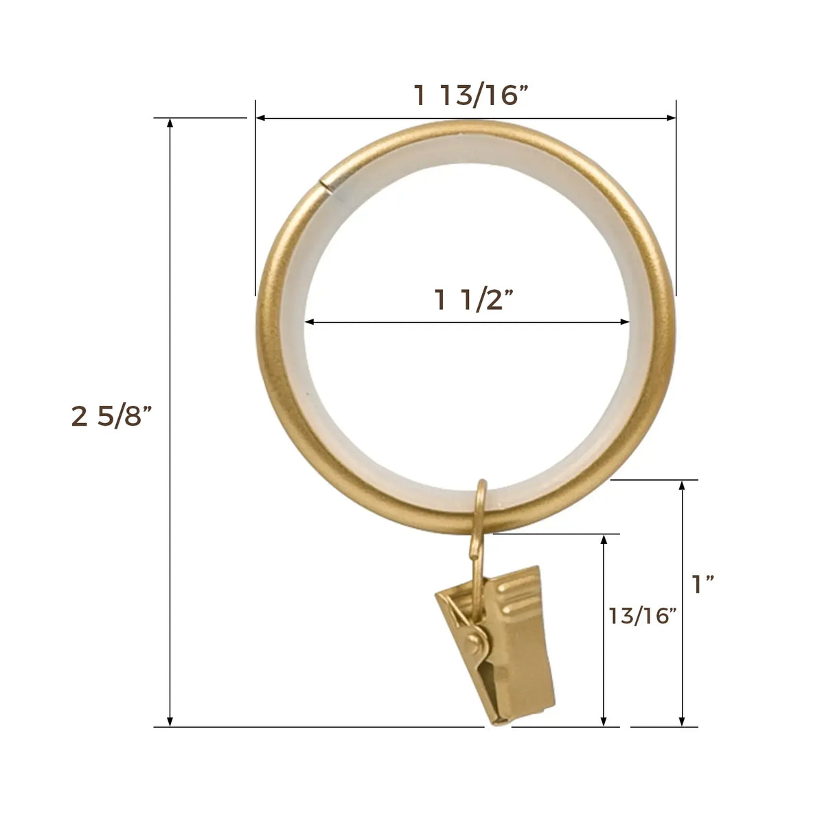 Jaylon Quiet-Glide Curtain Clip Rings (Pack of 12)