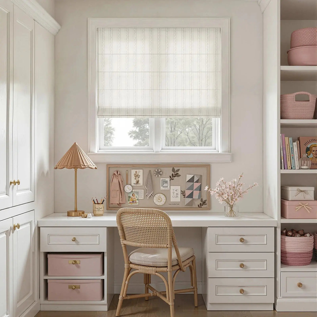 Jyll Mackie Patterned Cotton Roman Blind Cordless