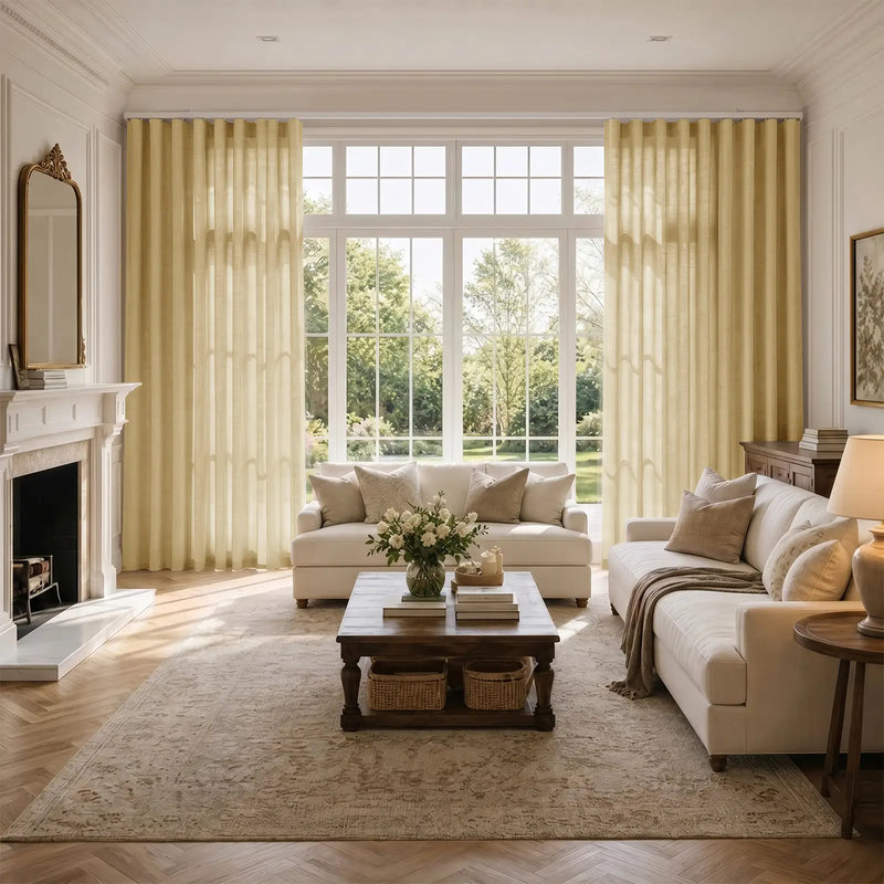 Liz Linen S-fold Curtain with Belt Hook - Lora Track