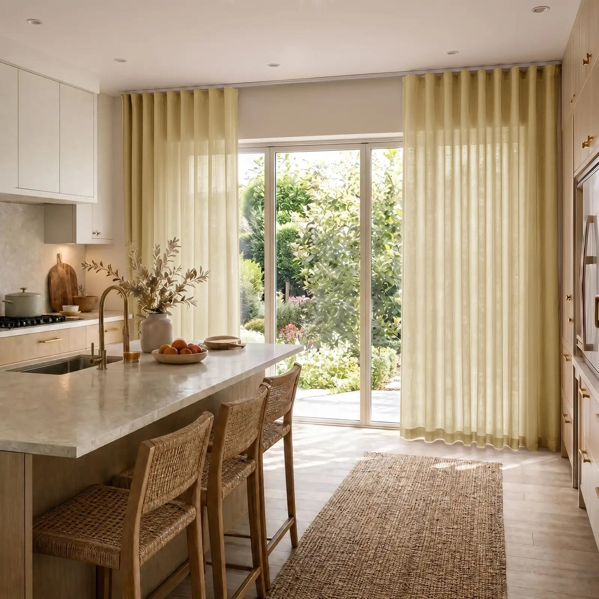 Liz Linen S-fold Curtain with Belt Hook - Lora Track