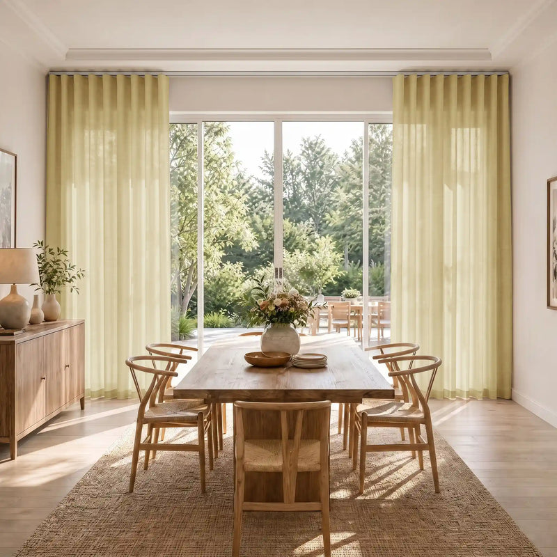 Liz Linen S-fold Curtains with Snap Tape - Lora Track