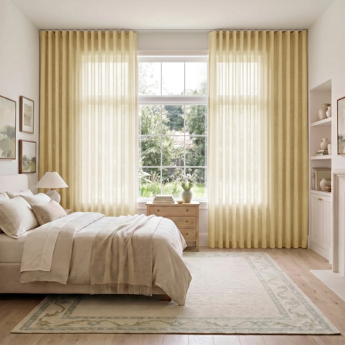 Liz Linen S-fold Curtain with Belt Hook - Leo Track