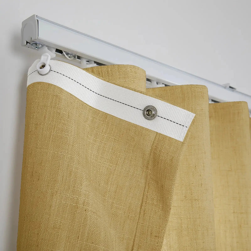 Liz Linen Ripple Fold Drapery with Snap Tape - Lora Track- -TWOPAGES