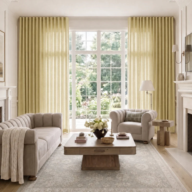 Isabella Cotton S-fold Curtains with Belt Hook - Lora Track