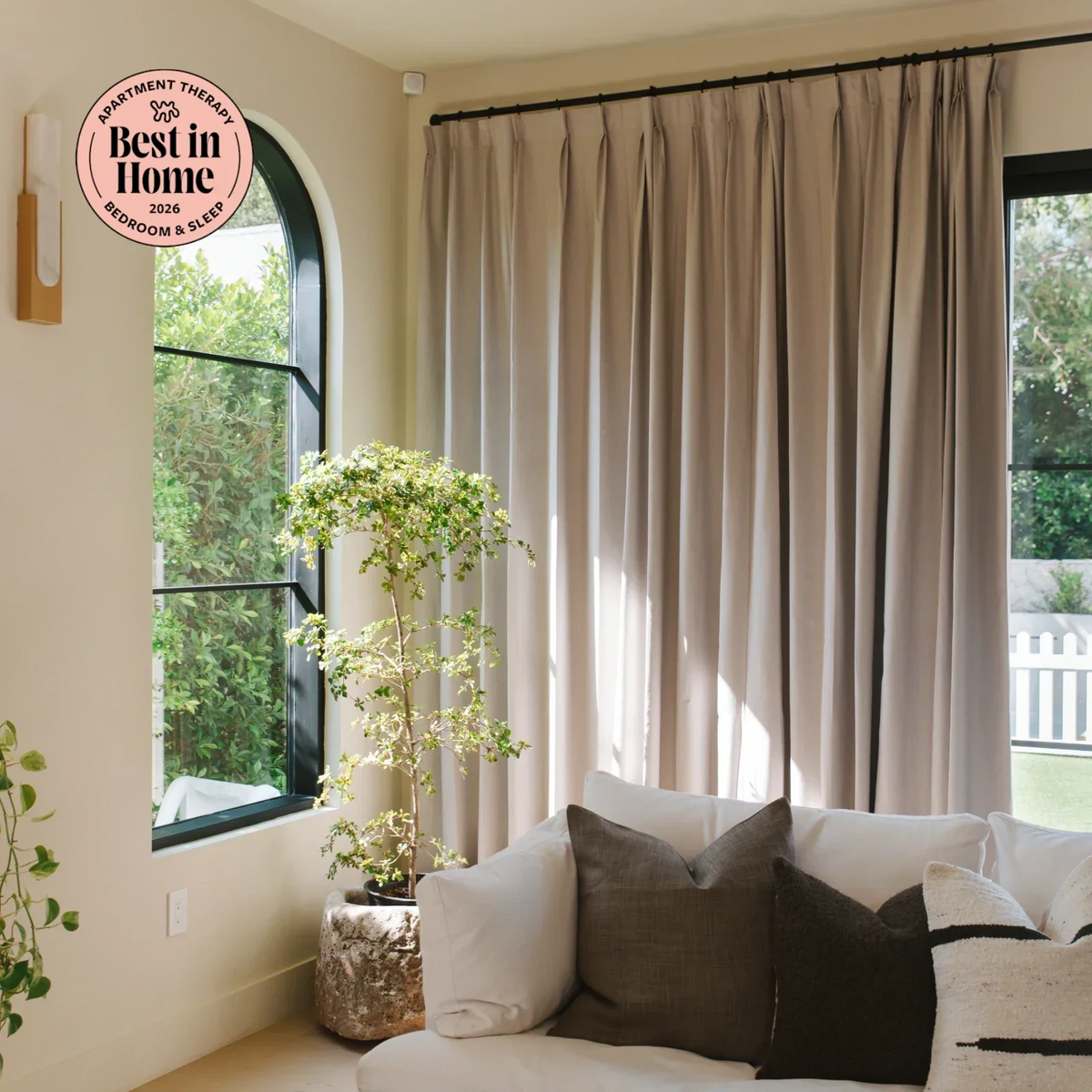 Lila Blockout Pleated Curtains