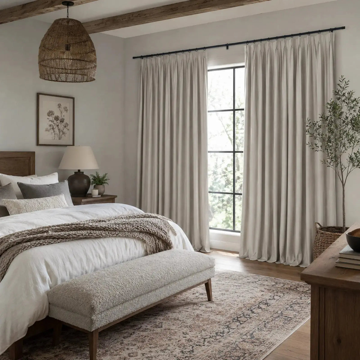 Lila Blockout Pleated Curtains