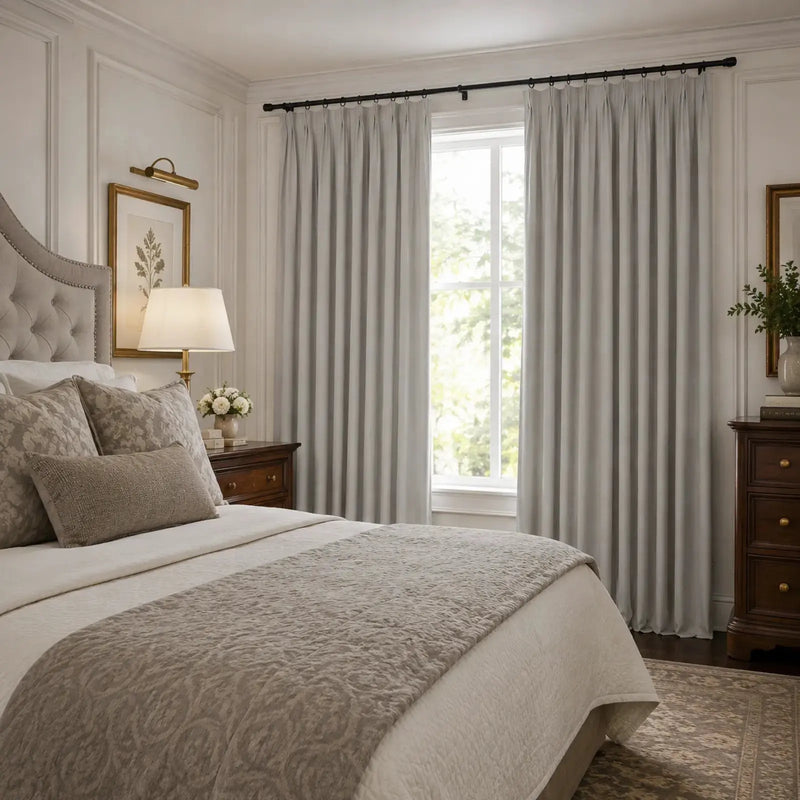 Lila Blockout Pleated Curtains