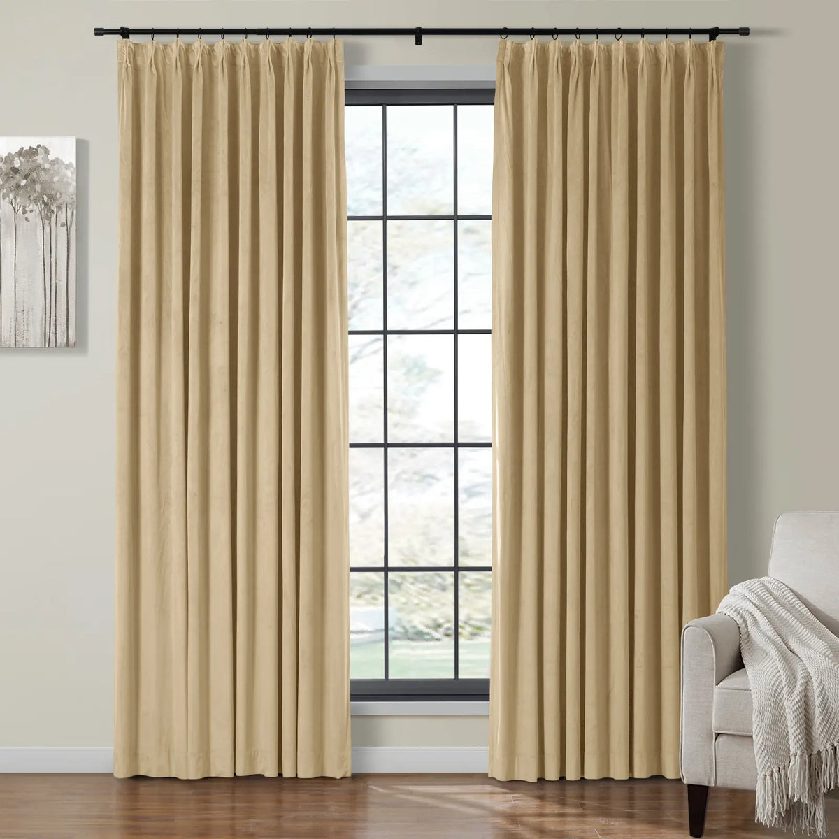 Birkin Velvet Pleated Curtains