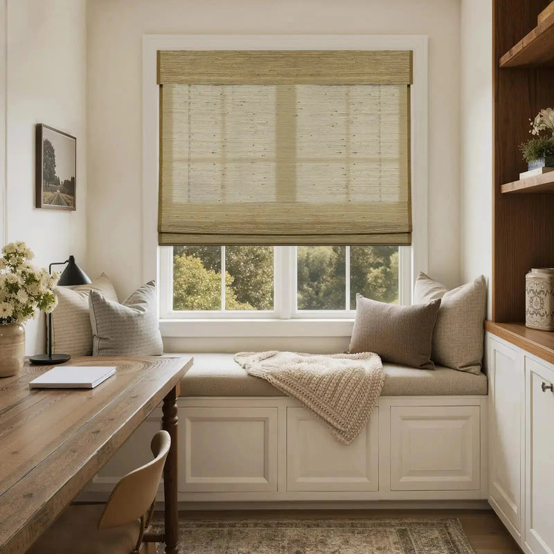 Rae Natural Ramie Bamboo Woven Blinds - Series P