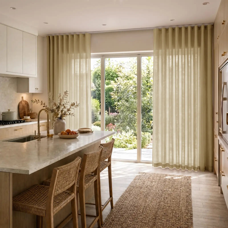 Liz Linen S-fold Curtain with Belt Hook - Lora Track