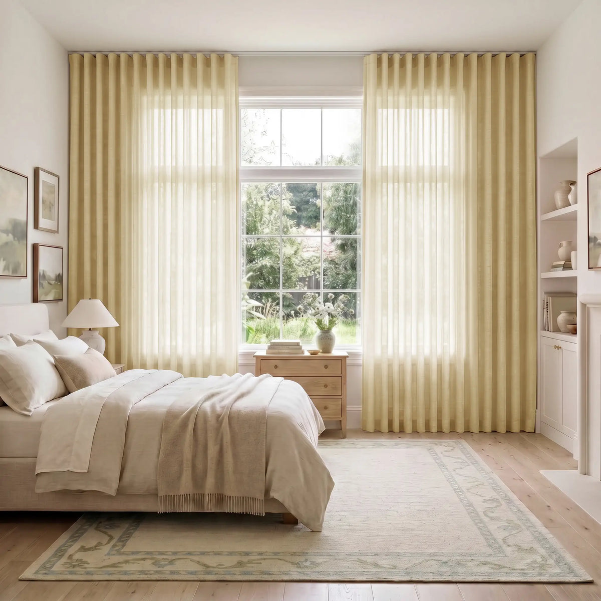 Liz Linen S-fold Curtain with Belt Hook - Leo Track