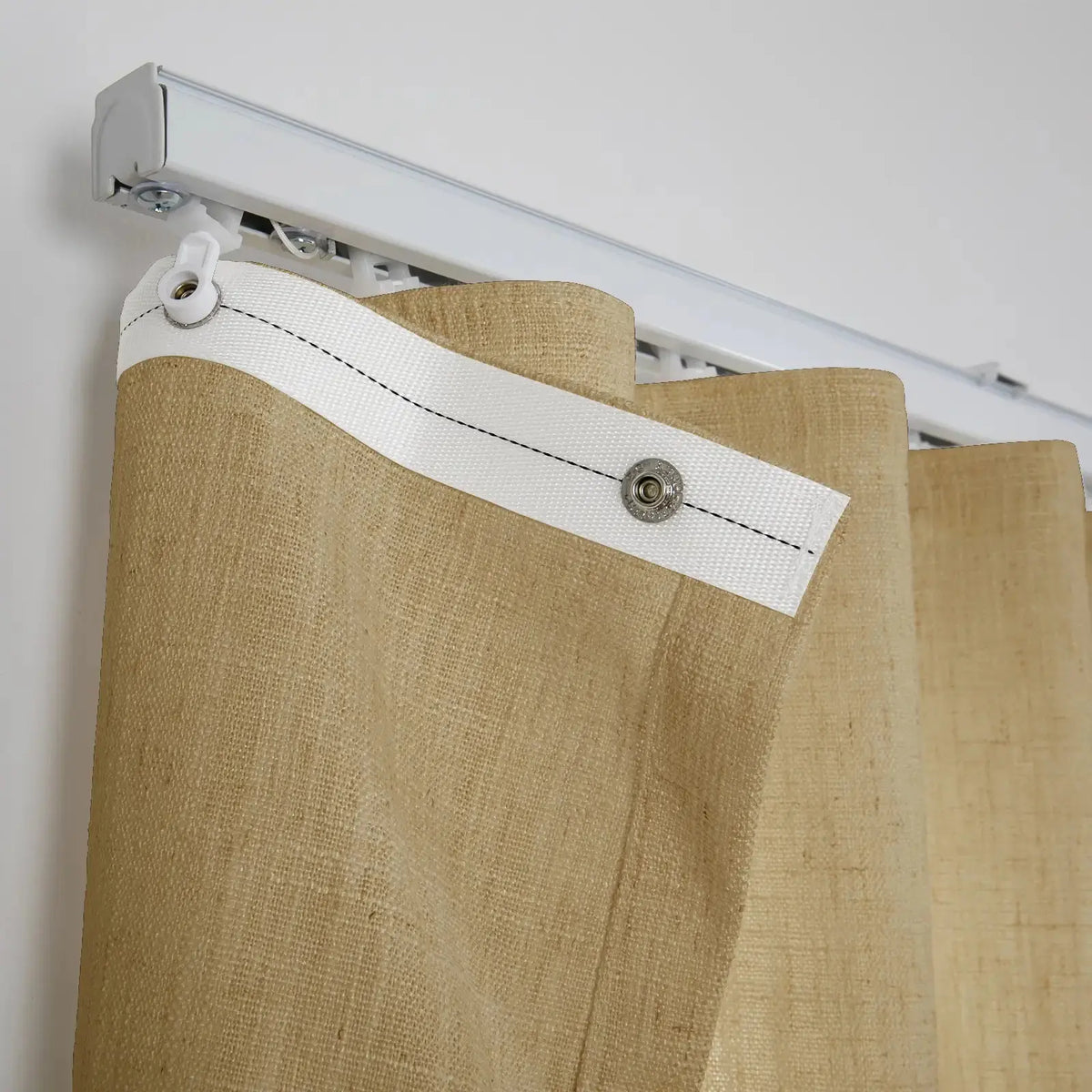 Liz Linen Ripple Fold Drapery with Snap Tape - Lora Track- -TWOPAGES