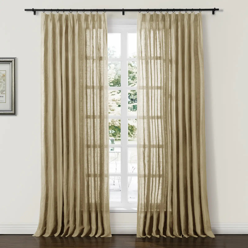Doris Pure Linen Soft Top Curtains