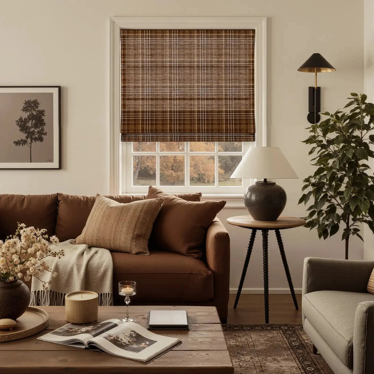 Kim Morrow Printed Cotton Roman Blind Cordless