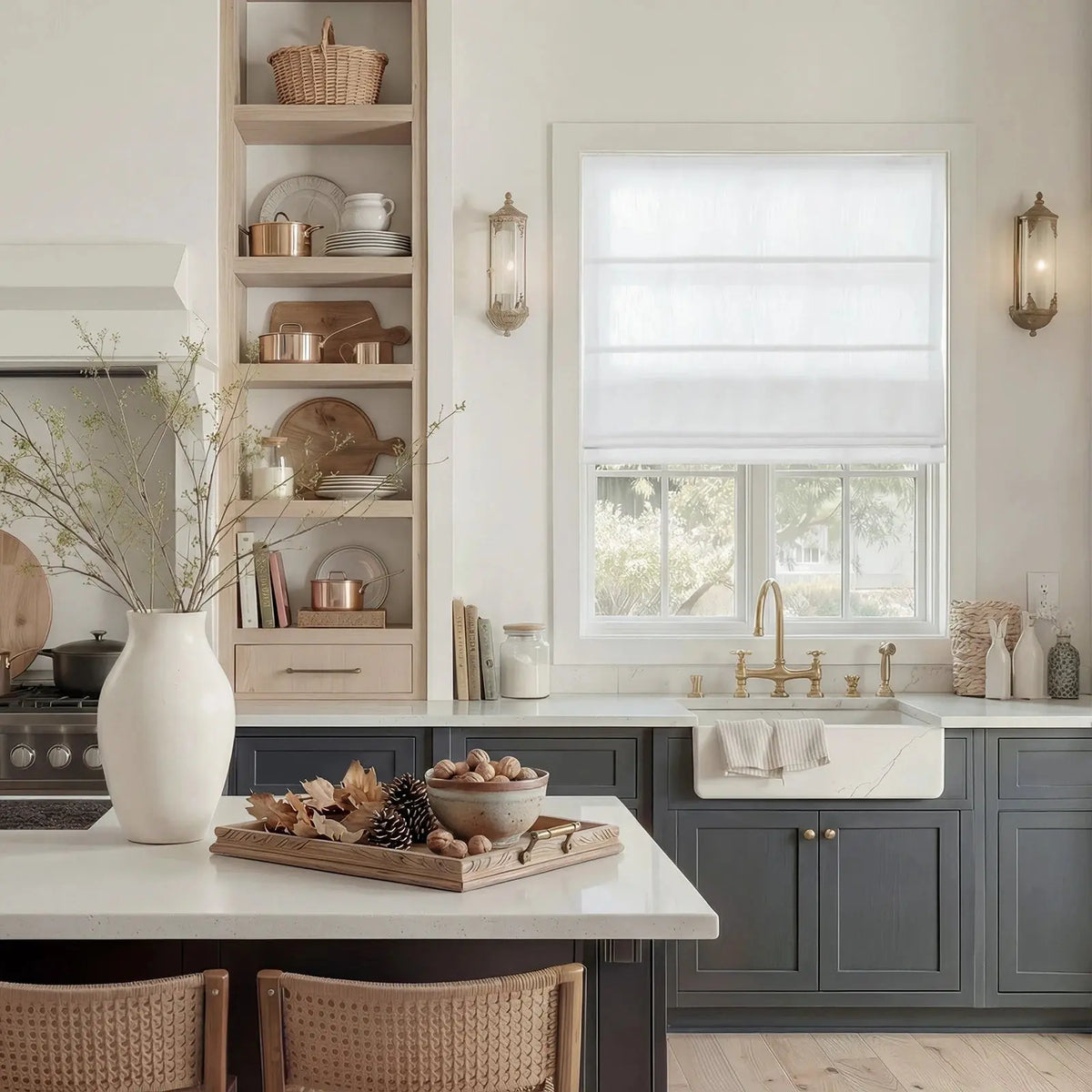Flat Fold Roman Blind Cordless