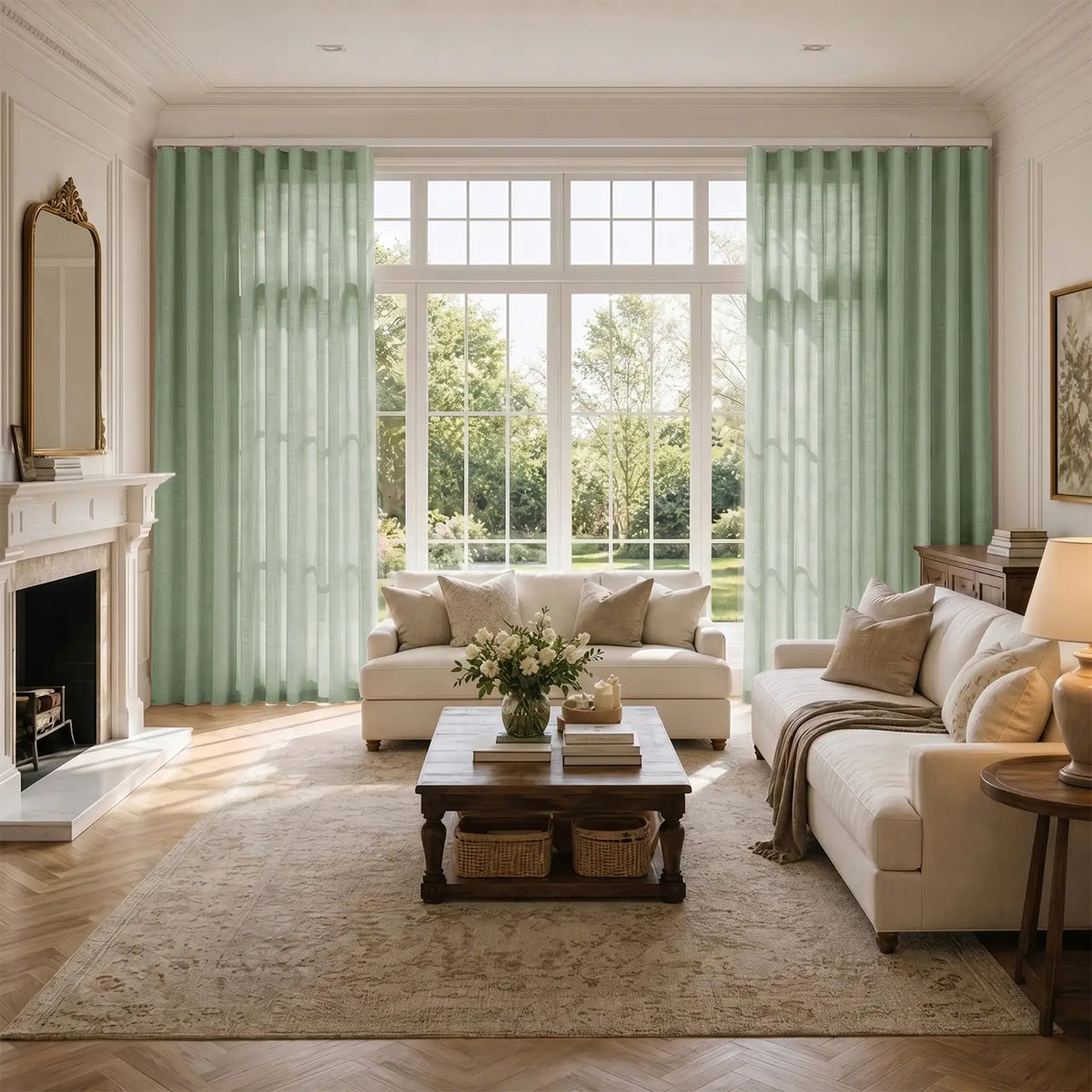 Liz Linen S-fold Curtain with Belt Hook - Lora Track