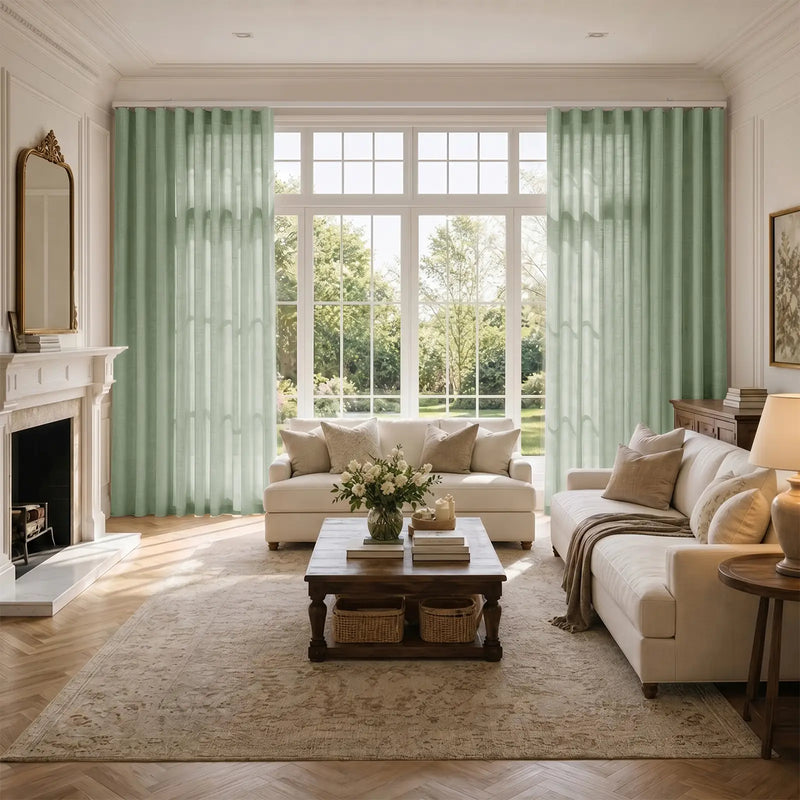 Liz Linen S-fold Curtain with Belt Hook - Lora Track