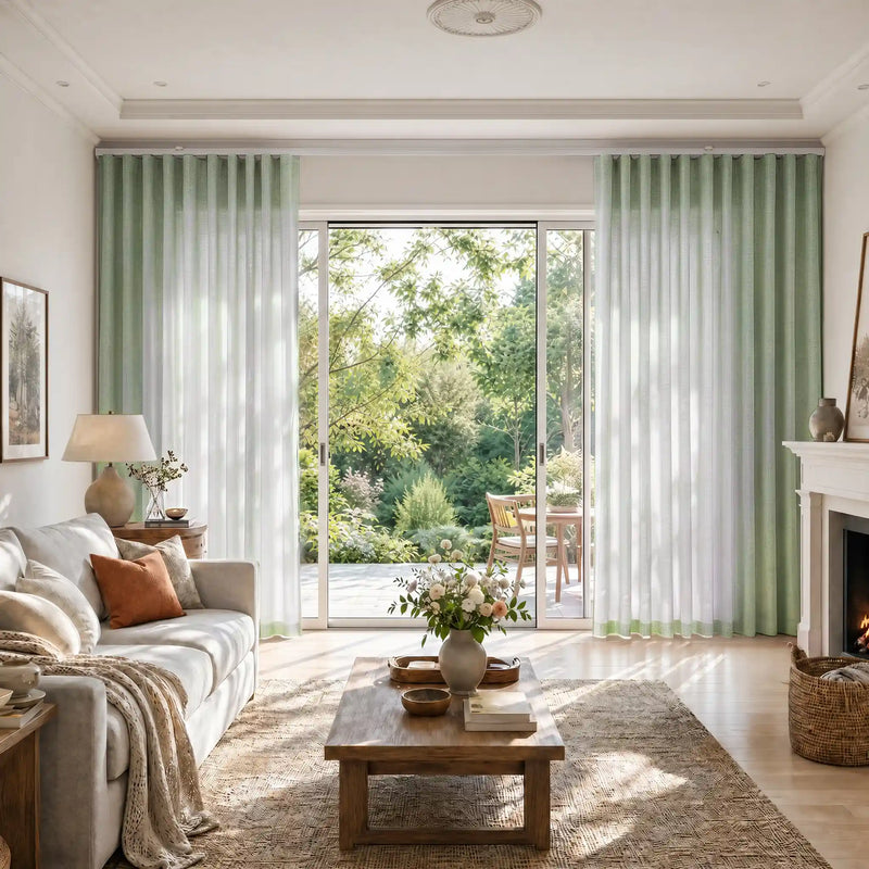 Liz Linen S-fold Curtains with Snap Tape - Lora Track