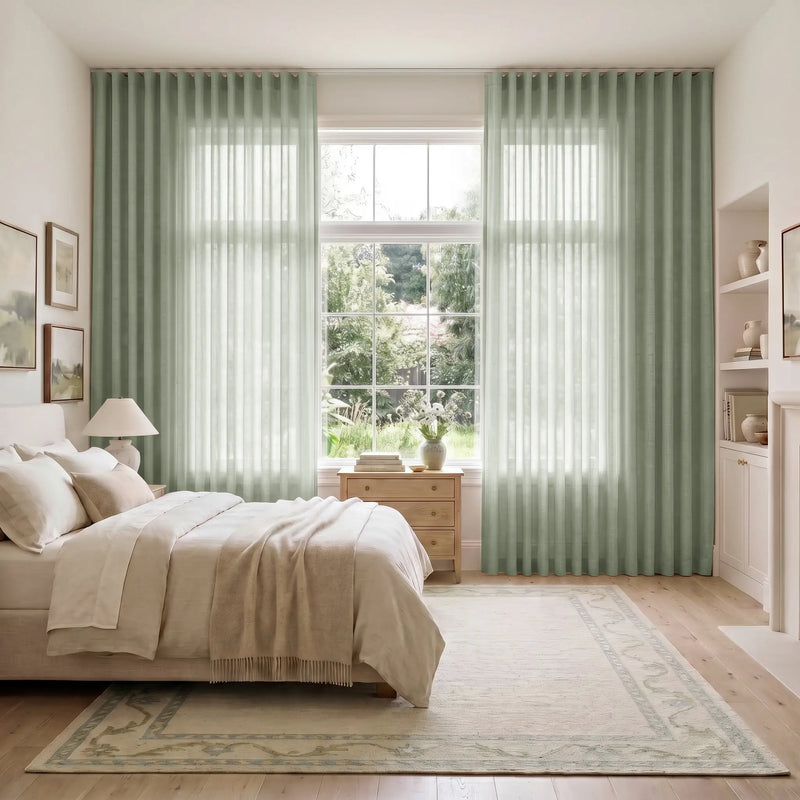 Liz Linen S-fold Curtain with Belt Hook - Leo Track