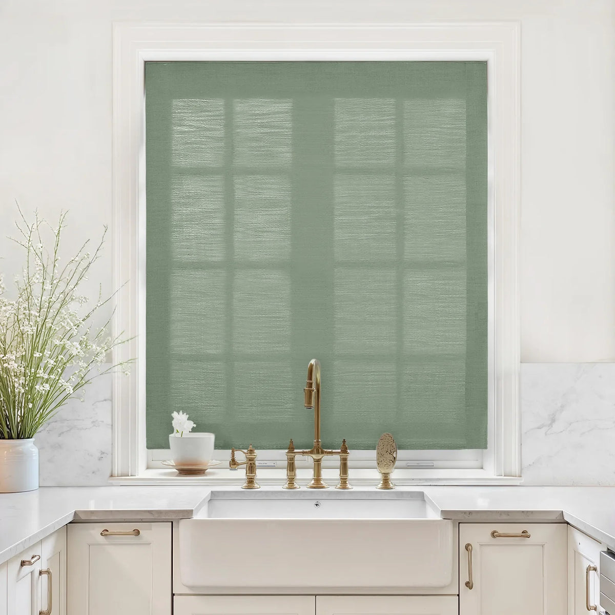 Liz Linen Relaxed Roman Blind Cord Lift