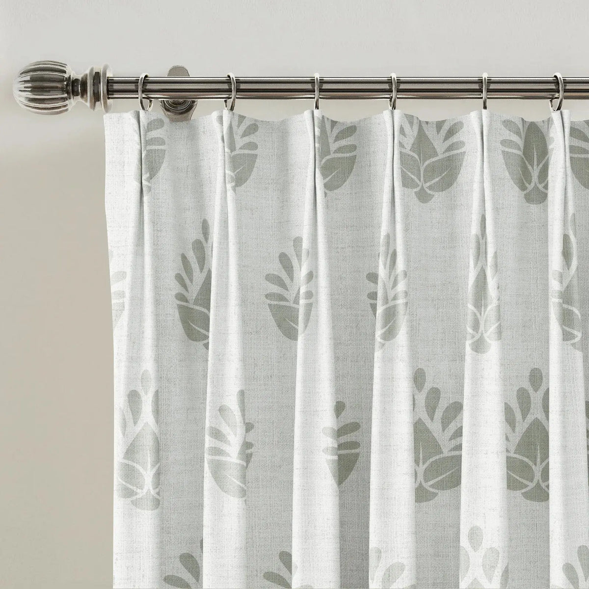 Stefana Silber x TWOPAGES Graphic Printed Linen Blend Pleated Curtains
