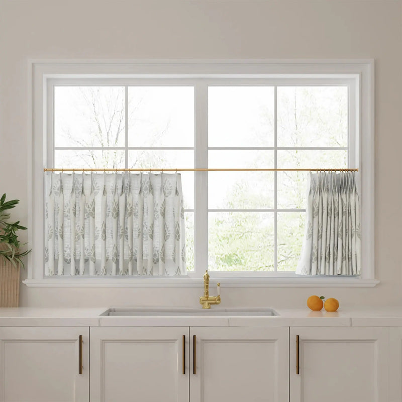 Stefana Silber x TWOPAGES Graphic Printed Linen Pleated Cafe Curtains