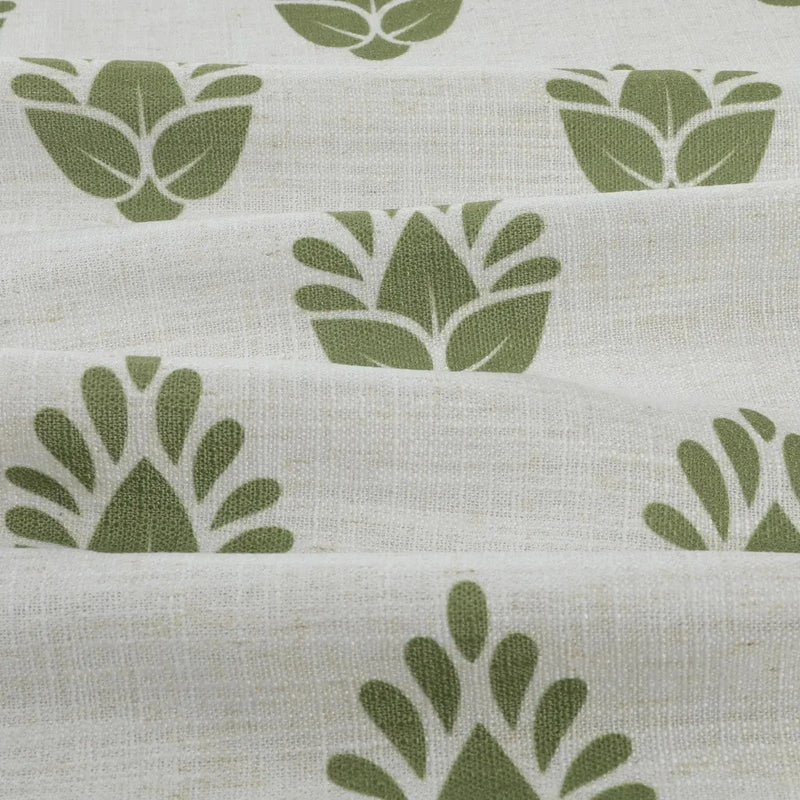 Stefana Silber x TWOPAGES Graphic Printed Linen Blend Pleated Curtains