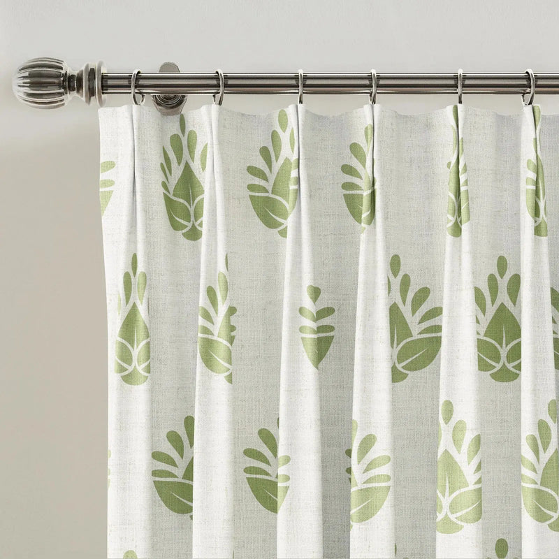Stefana Silber x TWOPAGES Graphic Printed Linen Blend Pleated Curtains