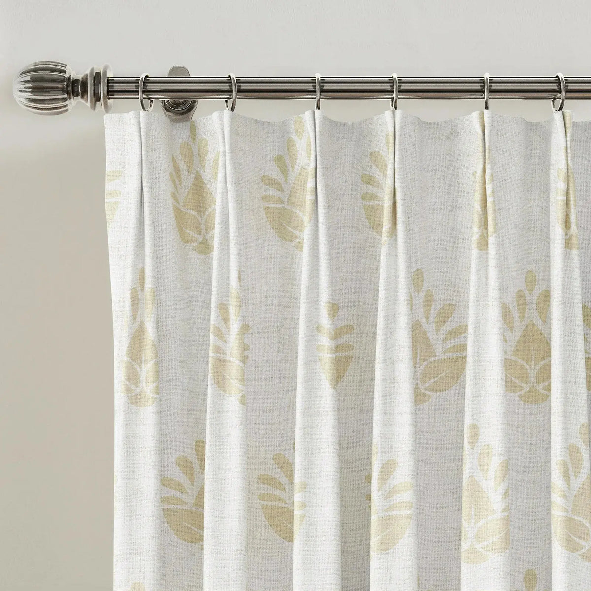 Stefana Silber x TWOPAGES Graphic Printed Linen Blend Pleated Curtains