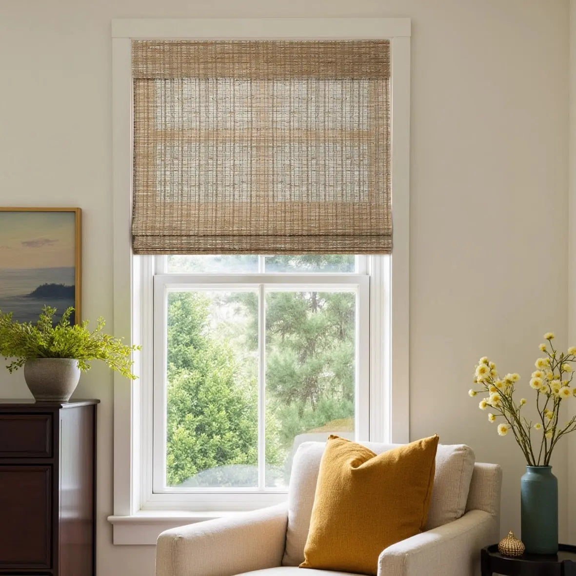 Lay Natural Jute Bamboo Woven Blind - Cinnamon